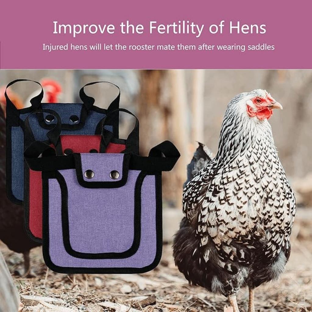 Hen Saddle Sweater Clothes, 3 Pieces Premium Chicken Saddles with Stretchy Strap, Birds Protector for Back and Sides, Poultry Accessories for Hens
