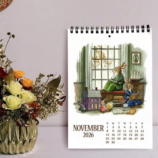 2026 Desk Calendar Animal Patterns Standing Flip Calendar Jan. 2026 - Dec. 2026 12 Monthly Calendar for Home Office