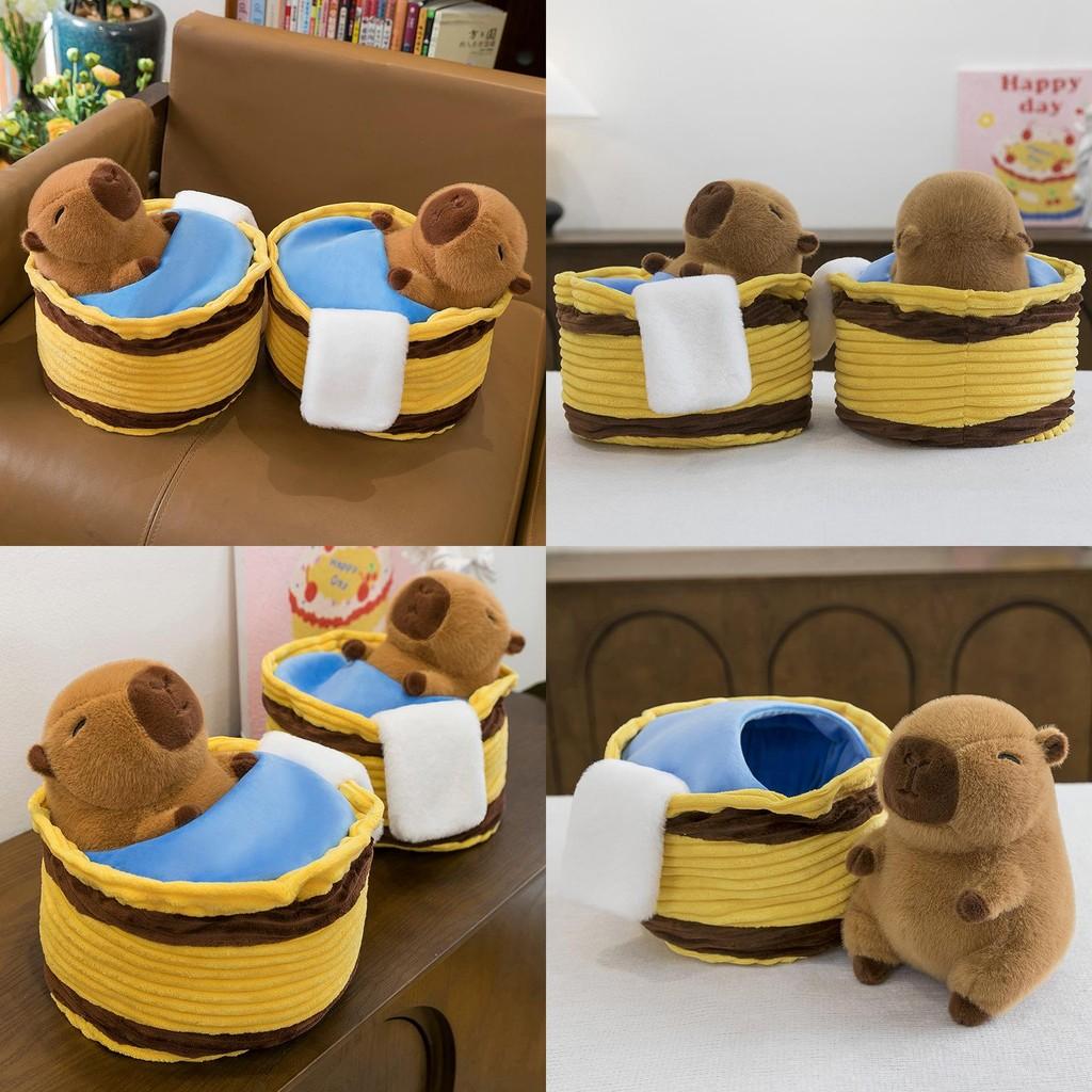 Plush Capybara Bath Toy Cute Cartoon Girl Bedroom Decoration Gifts Children