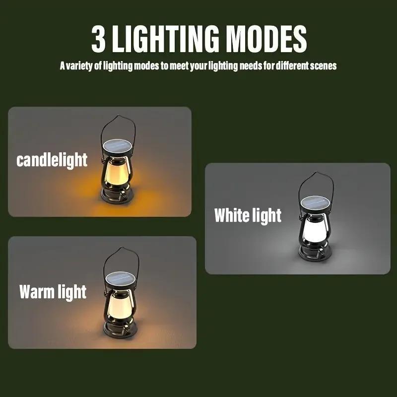 Solar Retro Pferdelampe Campinglampe Aufladen Dekoration Atmosphärenlicht LED Schreibtischlampe Outdoor Camping Barlicht Tischleuchte Laterne Heimdeko