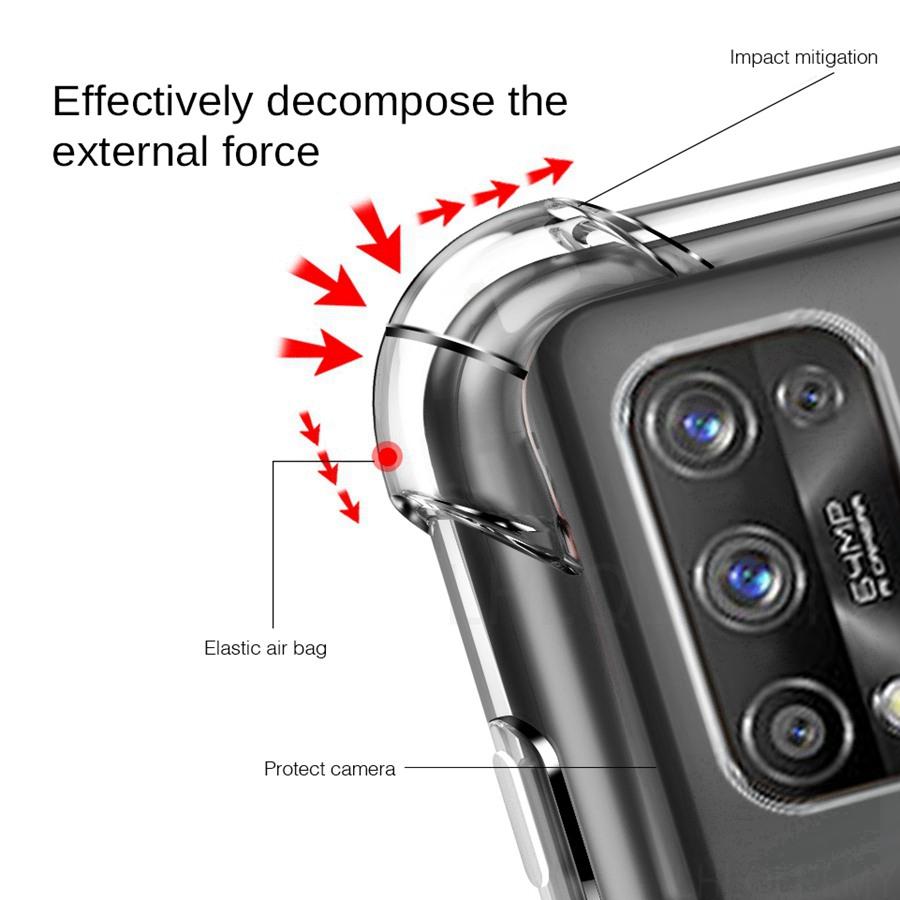 Thick Shockproof Silicone Transparent Case For Realme 14 11 9 16 Pro C85 15T OPPO Reno 15 15F A6X A5 A40 A38 A74 A94 A79 5G A38 A16 Protective Cover