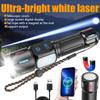 USB Rechargeable Flashlight COB Side Light Battery Indicator Telescopic Zoom Super Bright for Camping Hiking Emergency Lighting