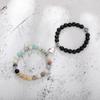 Heart Magnetic Couple Bracelet: Natural Stone, White Pine, and Tiger Eye Beaded Jewelry for Women