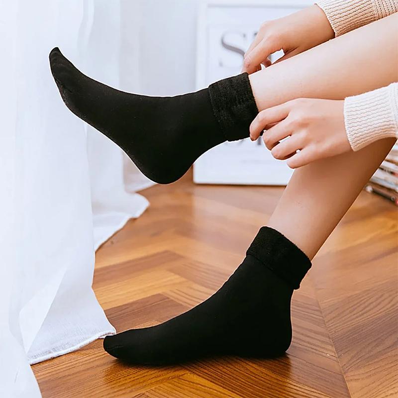 Thicken Thermal Socks Wool Cashmere Black Skin Seamless Snow Sock Velvet Unisex Socks Winter Warm Solid Women Socks