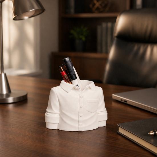 Unique Office Stationery Holder 3D Printed Shirt Shape Pen Holder, Novelty Organizer, Practical Desk Decor for Home Decorative Large Capacity