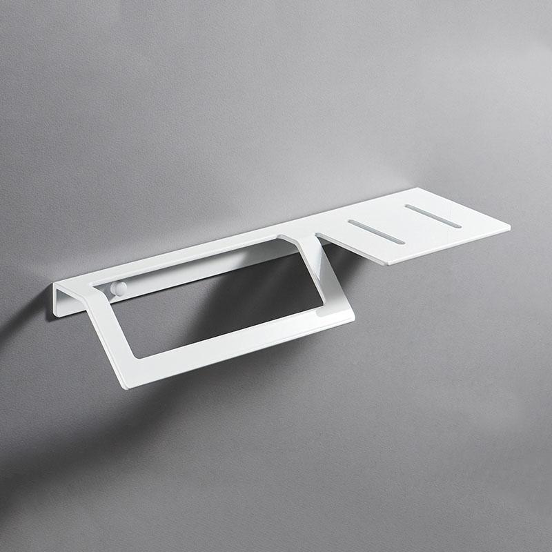 White Bathroom Shelf Wall Mounted Towel Rack Towel Bar Aluminum Bathroom Shower Shelf Towel Storage Rack Bathroom Accessories