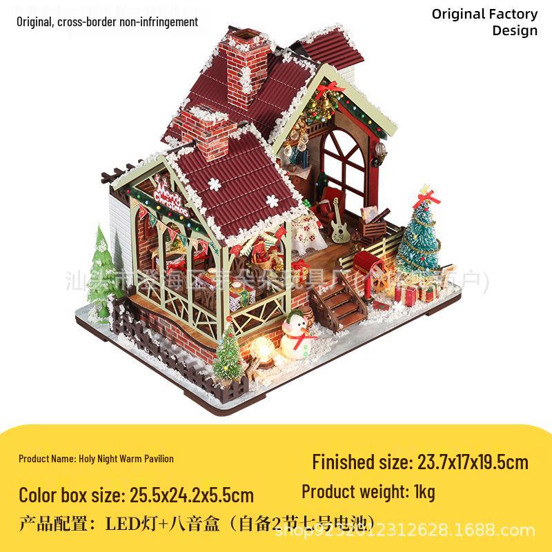 Christmas Cabin DIY Miniature Model House with Music Box Toy