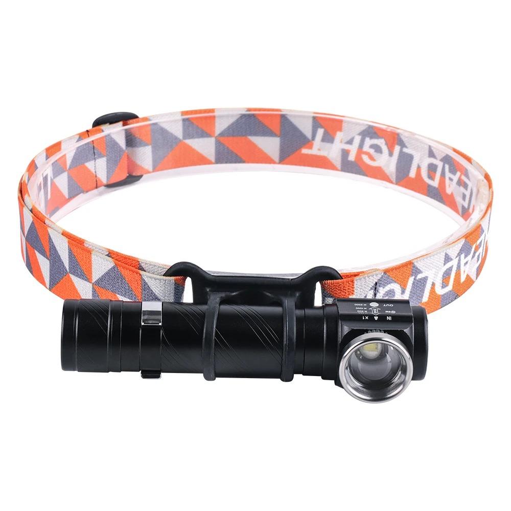 

Super Bright LED Headlamp Rechargeable 90° Headlight 18650 Type C Flashlight with Magnet Tail for Outdoors Camping Hunting