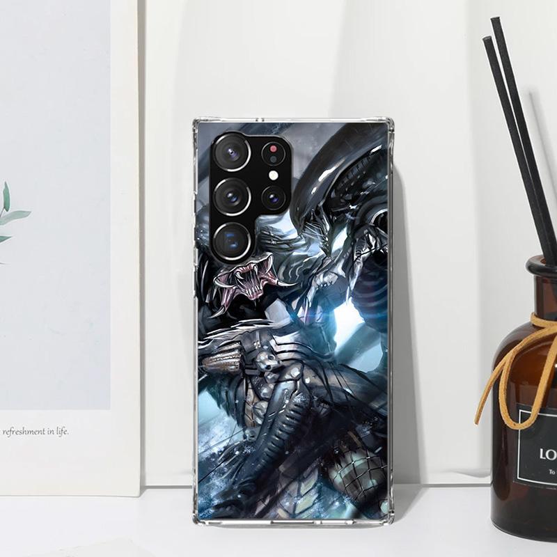 Alien Vs Predator Painted Phone Case For Samsung Galaxy S25 S24 S23 S22 Ultra S21 FE S20 Plus S10 + S10E Art Fundas Back Cover S