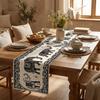 Peony Floral Dinning Table Runner Rectangular Elephant Print Table Cover  Wedding Parties
