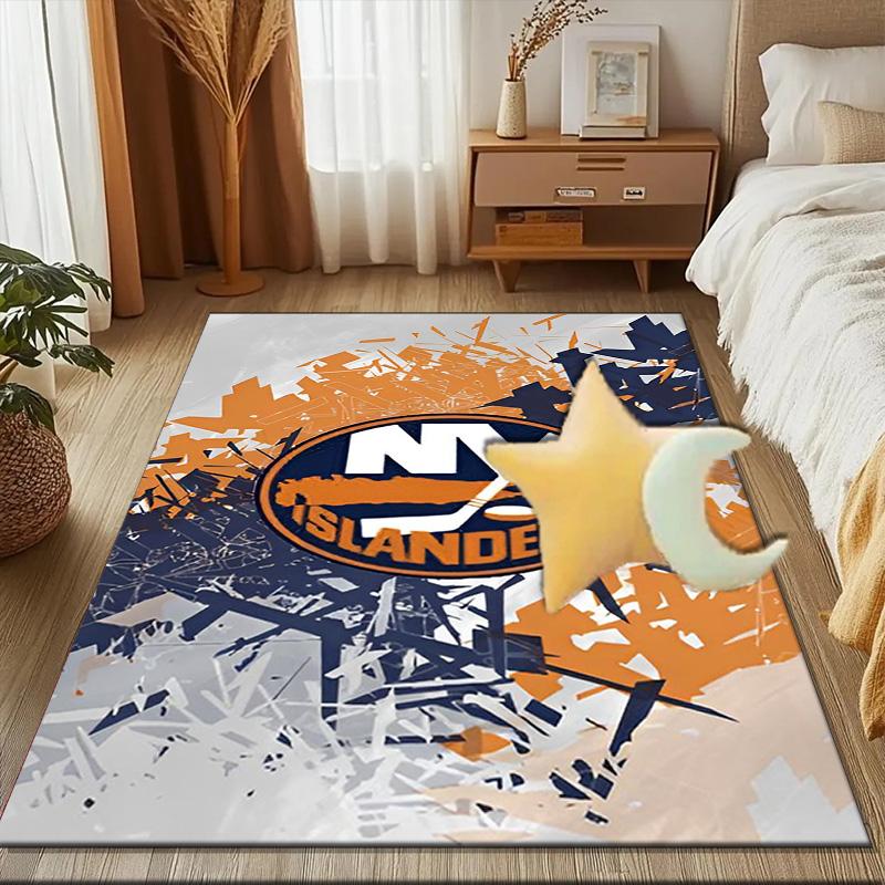 Ny Islanders Pride Floor Mat for Living Room, Game Rooms, Office, Bedroom, Office Floor Mat Playful Design, Christmas fan gifts