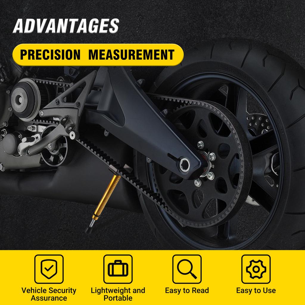 CNSPEED Nový měřič napětí řemene 10 liber Kovový s L-tvarem Univerzální pro přesné nastavení motocyklu Tester napětí řemene motoru