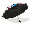 Hey Hello Kitty Automatic Opening and Closing Cartoon Umbrella, Lightweight 3-Fold, With Cute Cartoon Characters, Suitable for Home, Outdoor and Daily