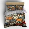 Stylized Cat Faces Pattern. Bedding Sets Duvet Cover Sets Duvet Covers Pillowcases(1 * Duvet Cover 2 * Pillowcases, Without Duvet Insert)
