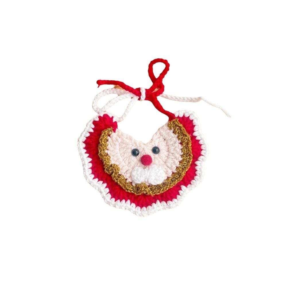 Santa Badge Pet Santa Scarf Crochet Pattern .Knit Kitten Bandana Christmas Cat Bib Cat Lovers