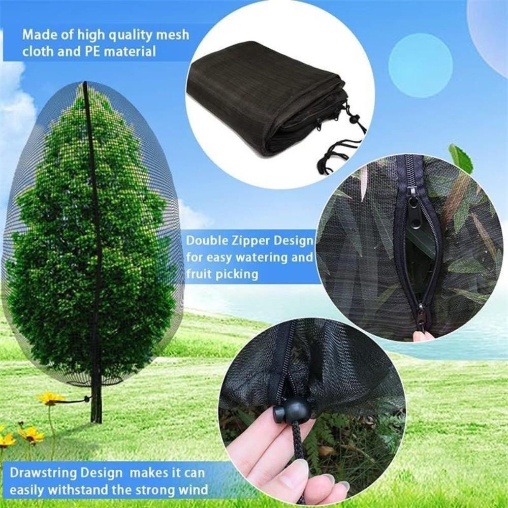 Drawstring Plant Protection Net with Zipper Mesh Plant Cover Bags Thickened Anti-Bird Fruit Insect Netting Plant Protection