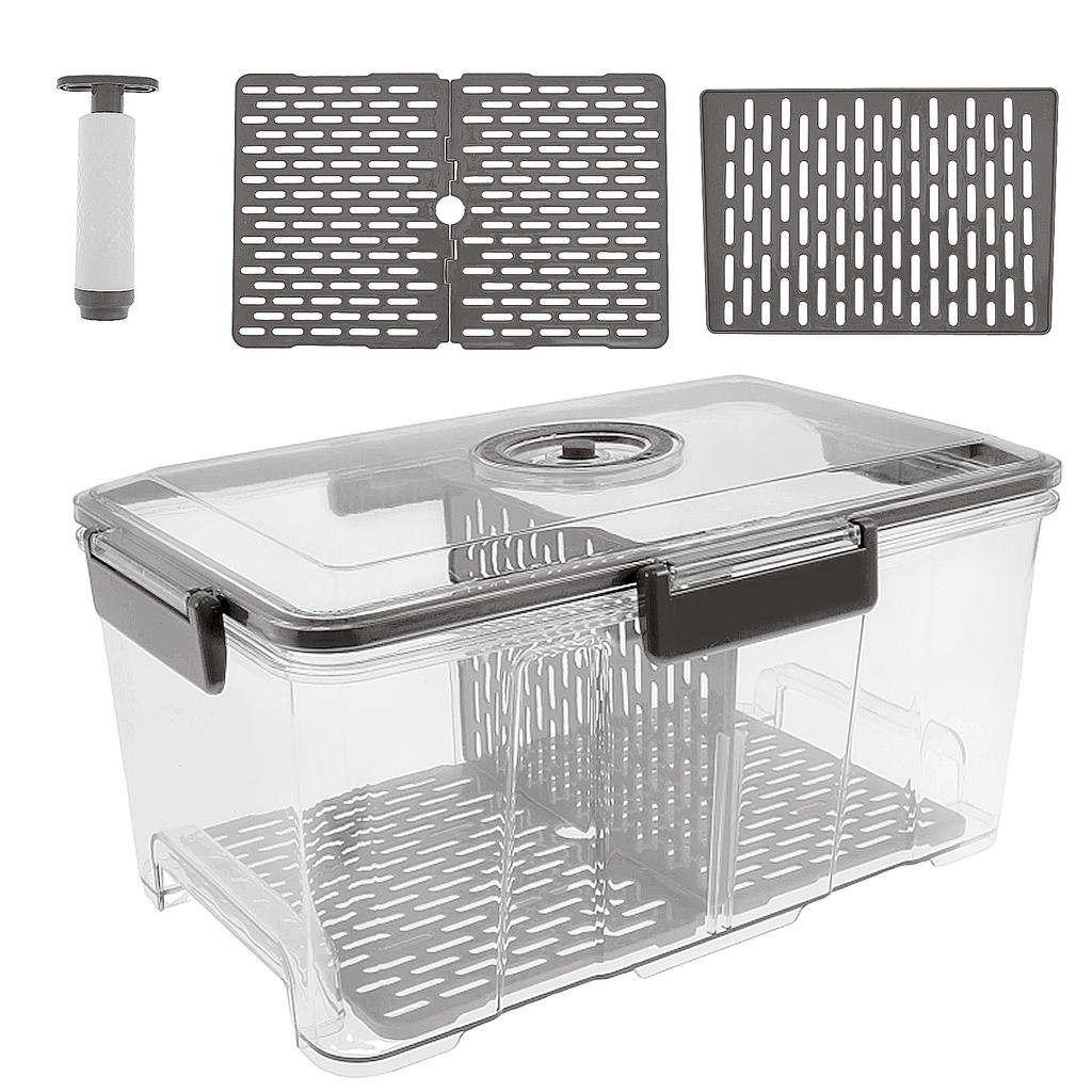 Bread Box Rectangular Airtight Bread Storage Container Bread Keeper Time Recording Bread Holder with Vacuum Pump for Kitchen New