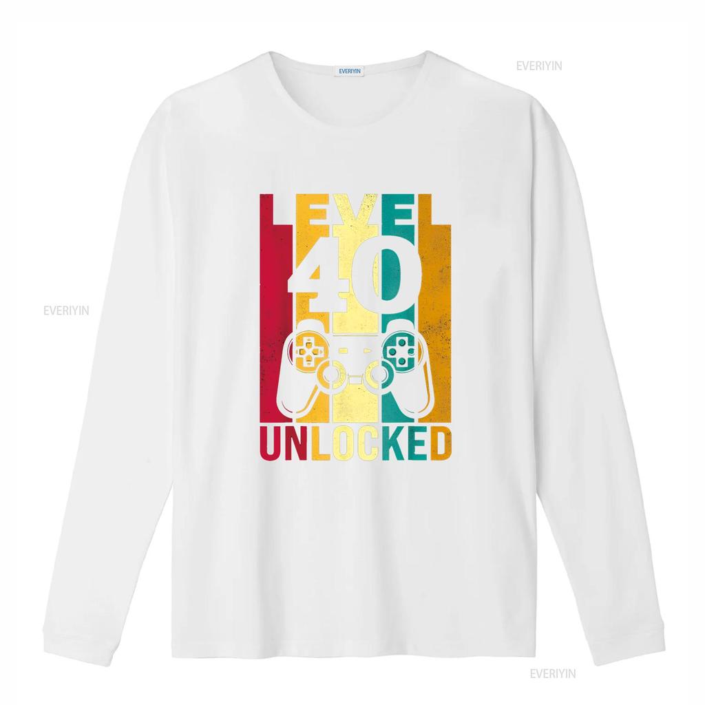 Funny Level 40 Unlocked Him Men BDay Turning 40th Birthday T Shirt vintage Washed Stylish fashion Unisex Comfortable homme