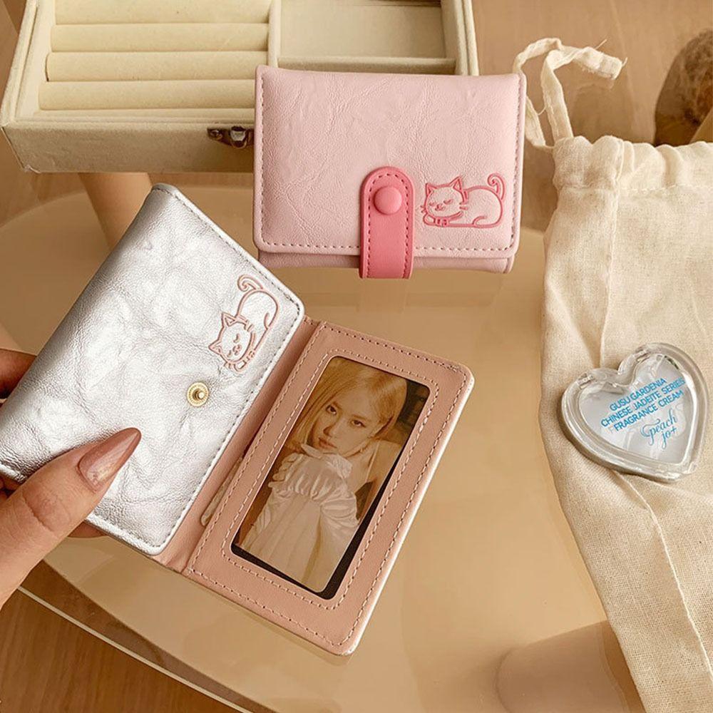 Gifts Cute Cat Short Wallet INS Tri-fold Women Wallets Large Capacity Card Holder