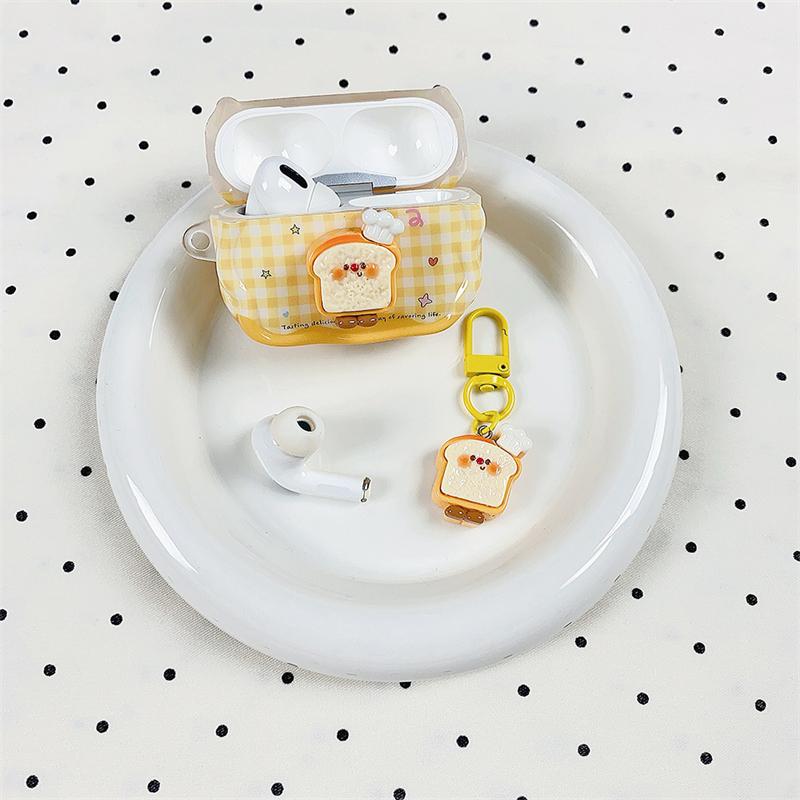 Koreanisches Niedliches 3D-Hamburger-Karomuster-Kopfhörerhülle Für Airpods 4 3 2 Pro 3 Abdeckung mit Anhänger Silikon-Headset-Schutzhüllen Funda