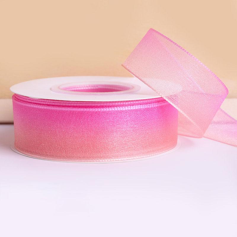 Wholesale Durable Polyester Rainbow Gradient Tulle Ribbon Birthday Floral Gift Decoration DIY Hair Accessory Bow Material