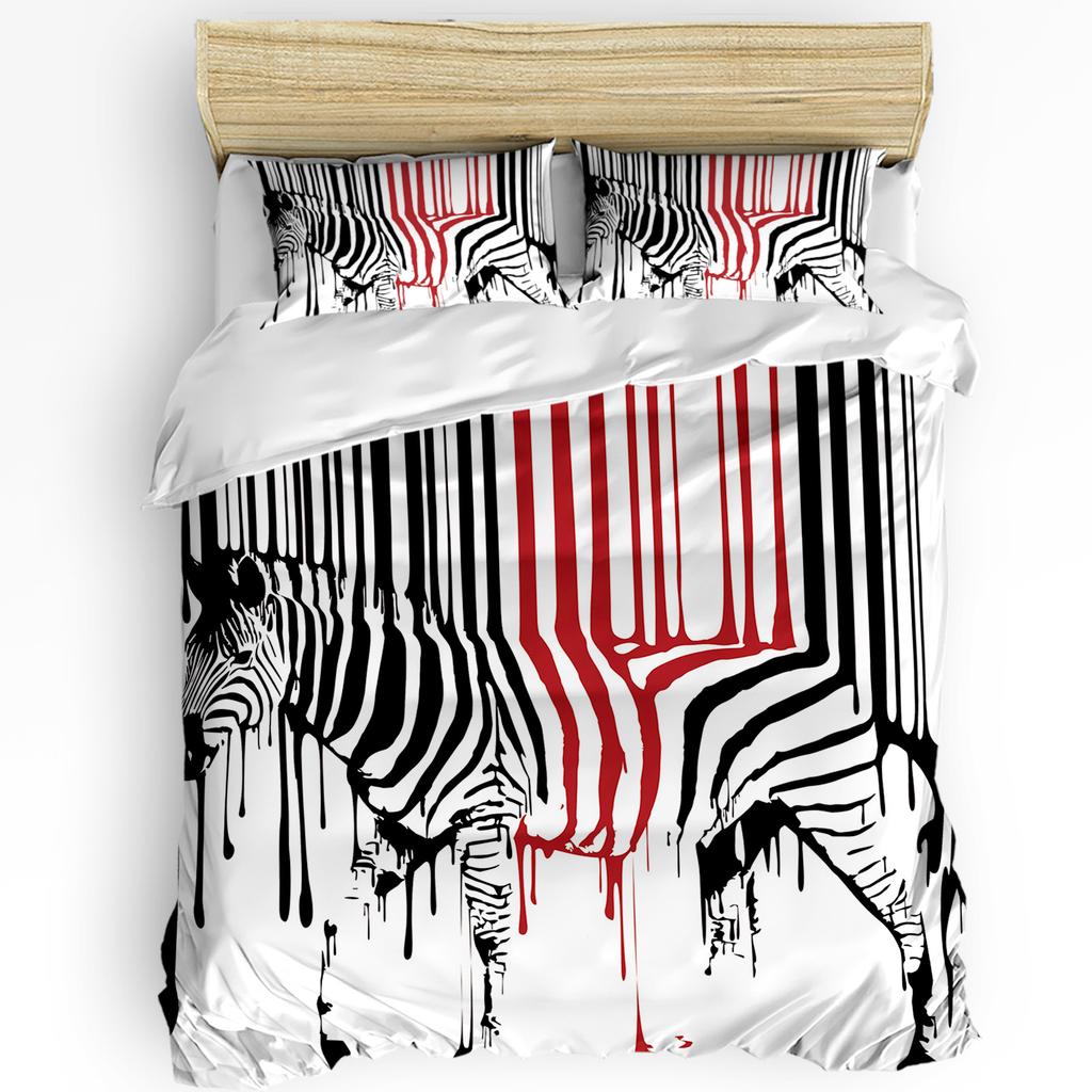Nordic Zebra Animal White Duvet Cover with Pillow Case Custom 3pcs Bedding Set Quilt Cover Double Bed Home Textile