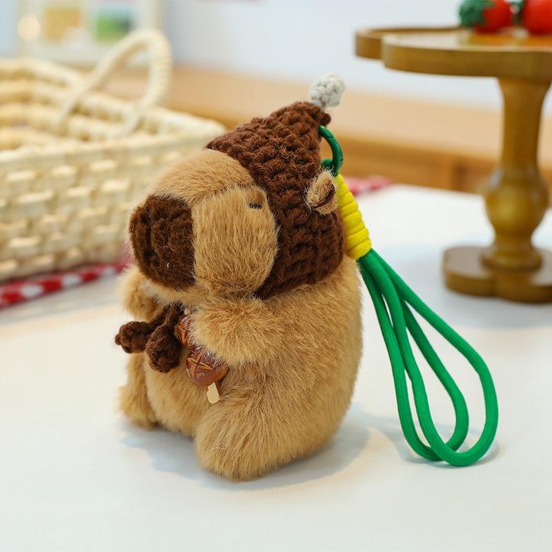 Plush Toys Kapibala Dolls Knitted Colorful Rope Hanging Keychain Kapibala Doll Bara Capybara Hanging