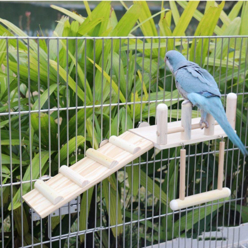 Wooden Bird Perches Platform Funny Natural Bird Playing Gyms Exercise Stands Durable Parrot Cage Sets Pet Parakeet