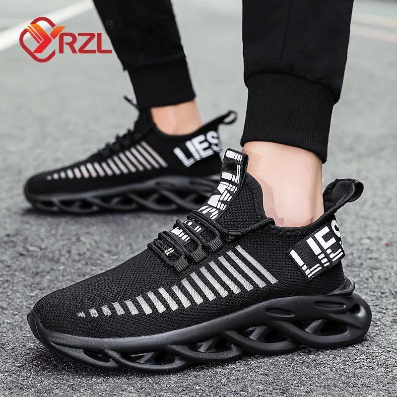 YRZL Men Shoes Comfortable Sneakers Womoen Breathable Couple Running Shoes Mesh Tenis Sport Shoes Size 36-46 Waling Sneakers Men