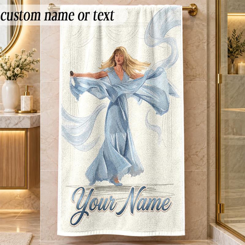 Beach TowelTaylor Swift Custom Name Text Personalized Soft Towel for Beach Pool Indoor Home Decor Gift