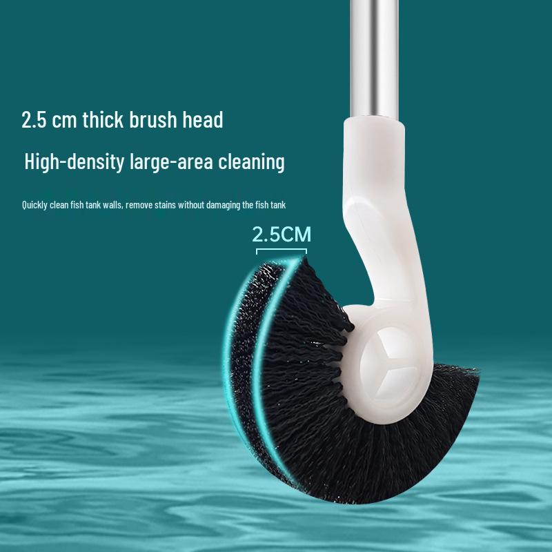 Seahorse Aquarium Wall Cleaner - Long Handle Algae Scraper & Brush