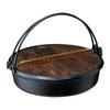 Ishigaki Sukiyaki Pot with Wooden Lid, Gas Fire, IH, Cast Iron, Approximately Width 29 X Depth 27.5 X Height 8.5 Cm, Black