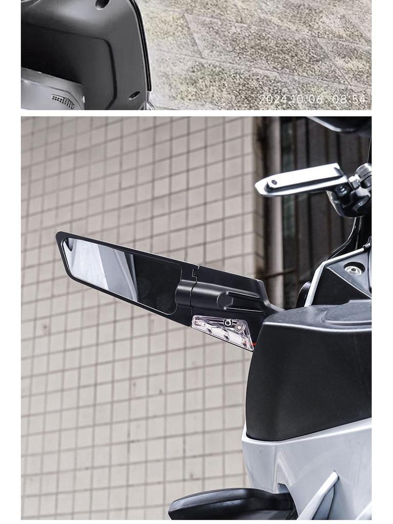 Universal Motorcycle Rearview Mirror with Turn Signal for Kawasaki & Yamaha