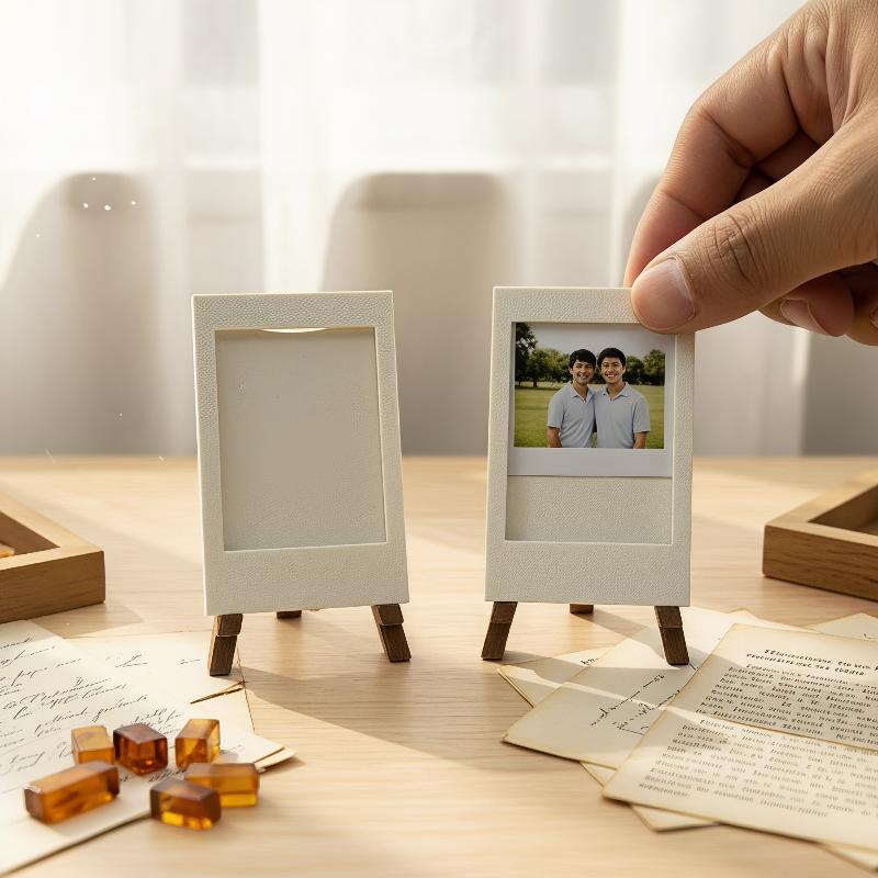 Creative Plastic 3D Printed Mini Photo Frame Minimalist Decorative Photo Display Holders Postcard Display Rack Gift