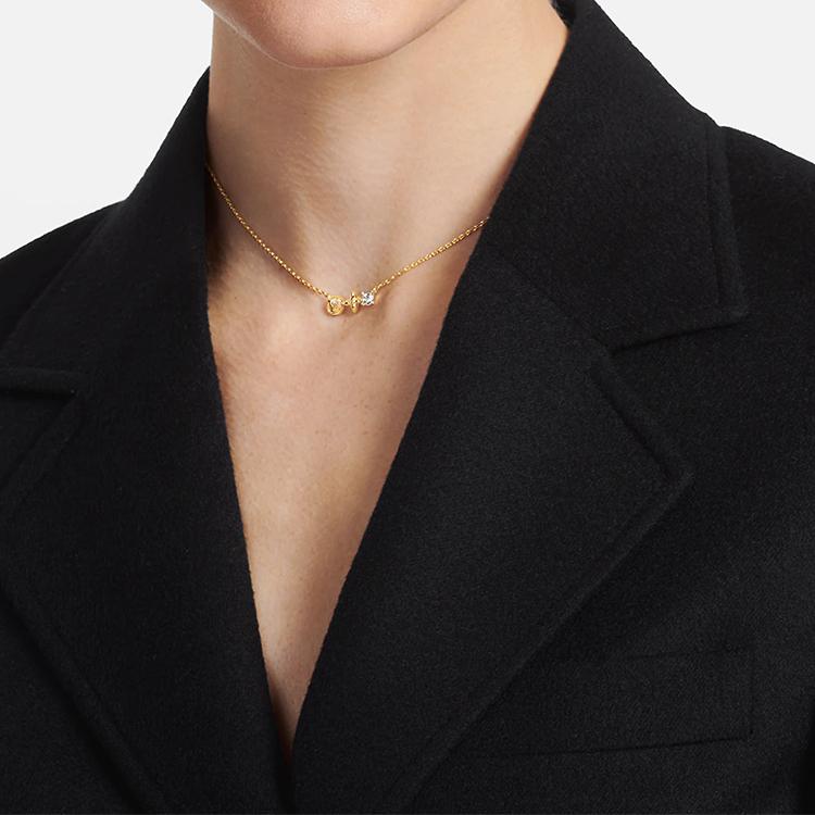 Louis Vuitton Monogram Party Lv Petit Louis Floral Necklace Women necklace Gold M00368