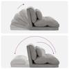 Adjustable Floor Footstool Light Grey Velvet