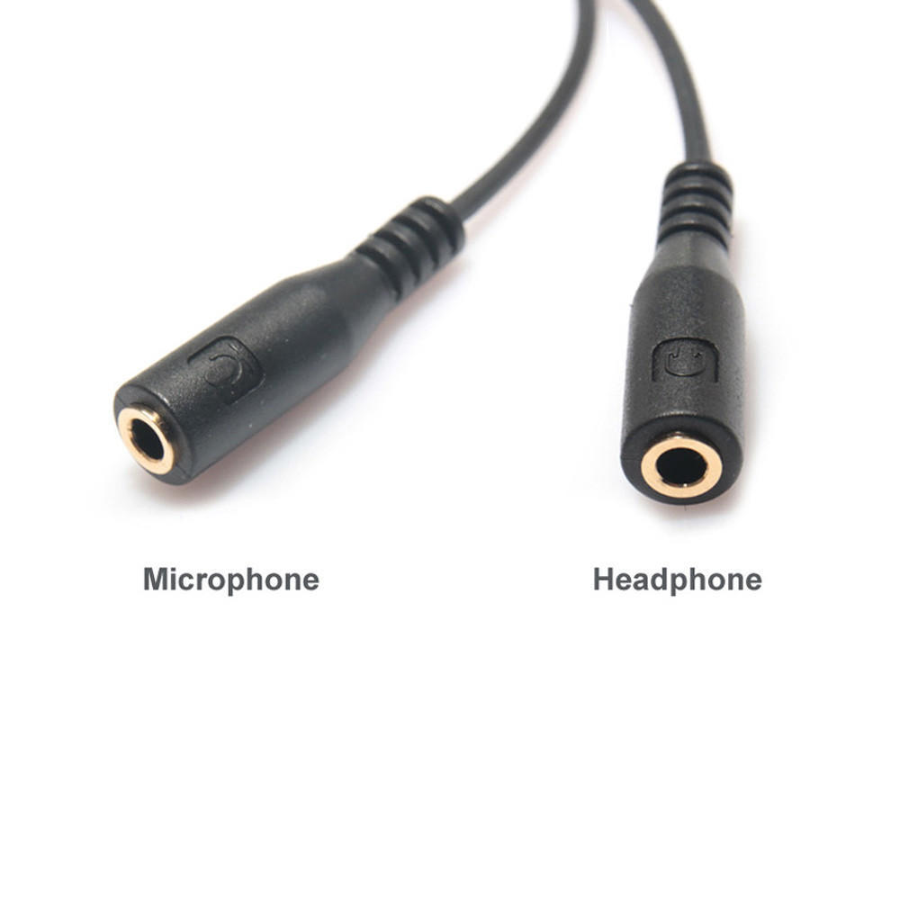 1Pc 3.5mm stereo audio male to 2 female headset mic splitter cable adapter X
