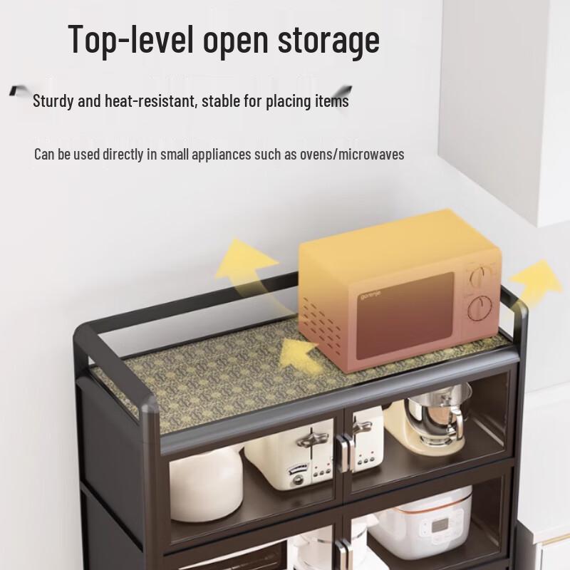 Multi-functional 3-Tier Carbon Steel Kitchen Storage Shelf