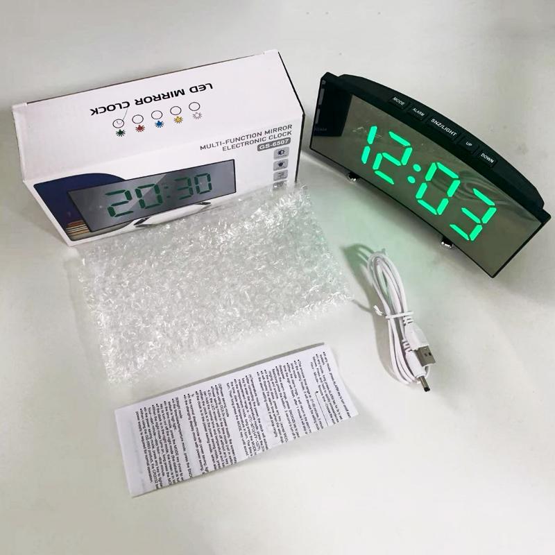 Neueste Digitale Uhr LED Wecker Schlafzimmer Elektronische Desktop Uhr Mit Temperatur Display Einstellbare Helligkeit 12/24 Stunden