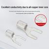 Grade A Fork & U-shaped Tin-Plated Copper Crimp Terminals - Purple, Cold Crimp, Thickened