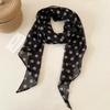 French Brown Polka Dot Long Scarf for Women's Fashion Accessories, Neck Accessories, Headband, Long Ribbon