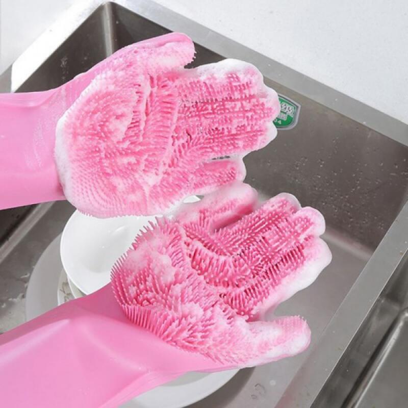 Rubber Gloves, Non-slip Scrubber, Multi-purpose Silicone, Functional
