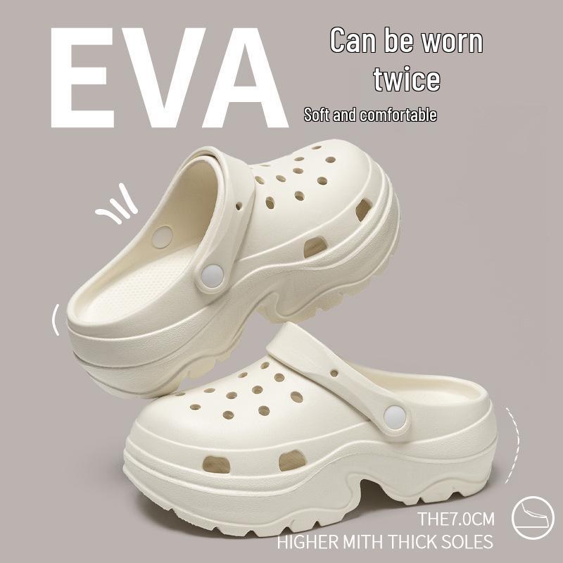 Women s Cute Cartoon Thick-Soled Height-Boosting Non-Slip EVA Closed-Toe Sandals 34-35