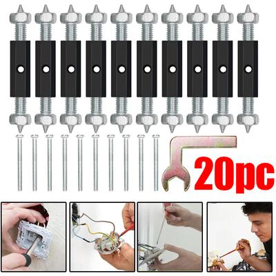 20Pcs Wall Switch Socket Cassette Repairer Adjustable Cassette Screws Support Rod with Wrench Electrical Accessories