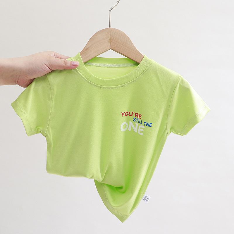 2024 Summer Kids' Korean Style Casual T-shirt - Boys' & Girls' Short-Sleeve