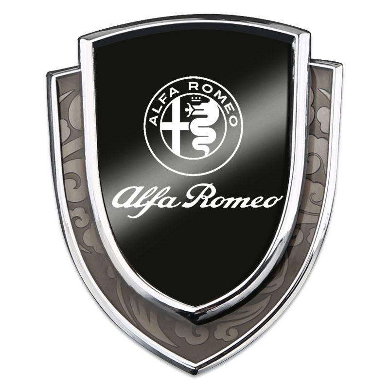 

For Alfa Romeo 2026 Hot Sticker 3D Metal Car Side Fender Car Body Sticker Shield Emblem Logo For Alfa Romeo giulia stelvio giuli