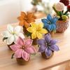 Crocheted Lilies Potted Plant Home Decors Artificial Knitted Flower Pot Ornament for Mother Day Teacher Appreciation Gift