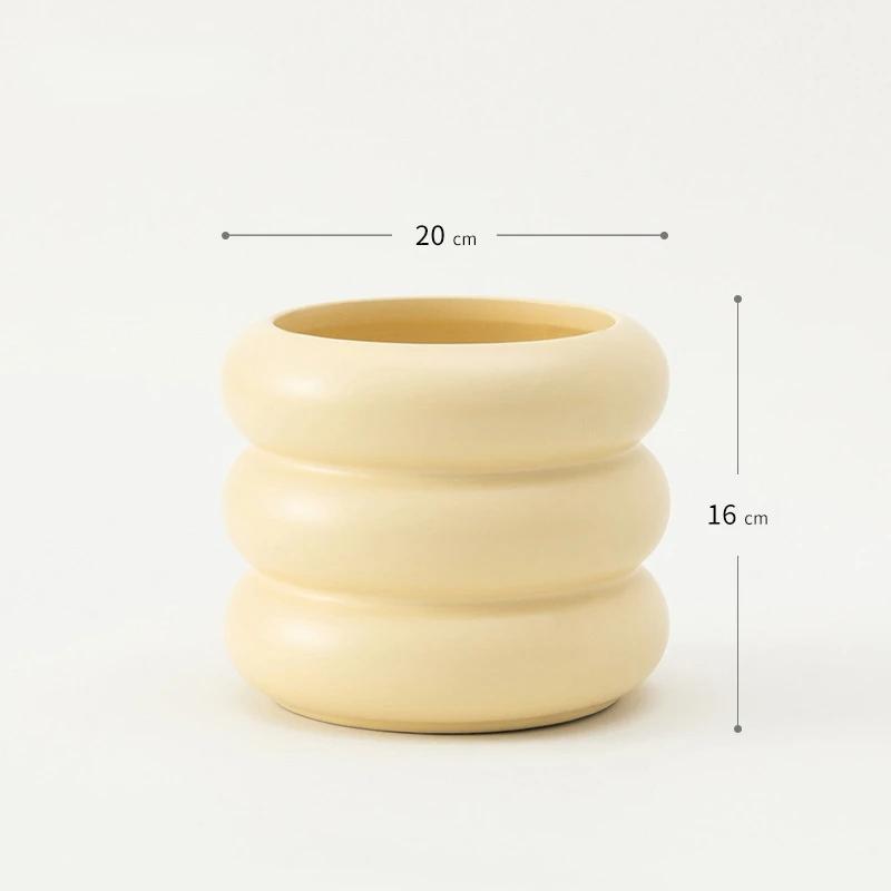 Nordic INS-style Vegetarian-fired Breathable Ceramic Fleshy Green Plant Flowerpot Modern Minimalist Personality Art Green Radish
