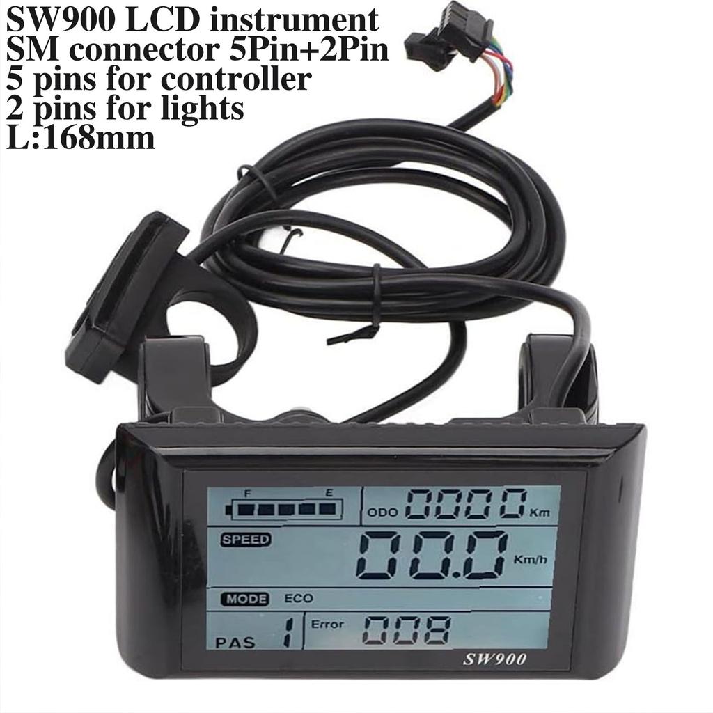 E-bike 25A/30A Brushless Motor Controller 24V 36V 48V 350W-1000W and S966/ SW900 LCD With PAS Throttle Kit for E-Scooter Rapir