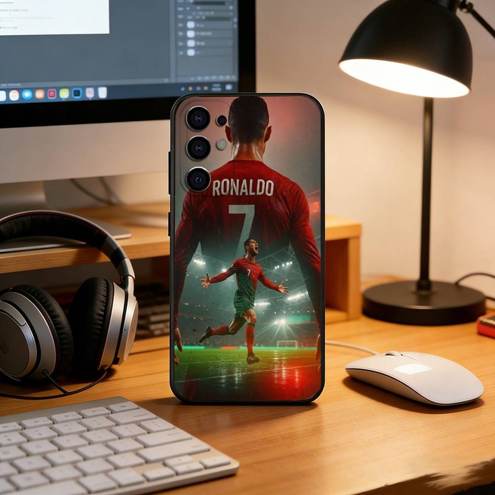 Cristiano Ronaldo Phone Case Black Silicone Soft For Samsung S25,S24,S21,S22,S23,S30,Ultra,S20,Plus,Fe,Lite